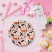 Cute Kinder Halloween patroon roze Papieren Bordje (Feest)