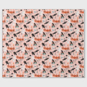 Cute Kinder Halloween Pattern Cadeaupapier (Vlak)