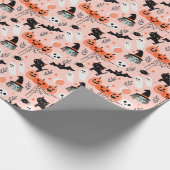 Cute Kinder Halloween Pattern Cadeaupapier (Hoek)