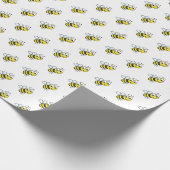 Cute Kinder Honey Bee Theme Gift Wrapping Paper Cadeaupapier (Hoek)