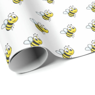 Cute Kinder Honey Bee Theme Gift Wrapping Paper Cadeaupapier