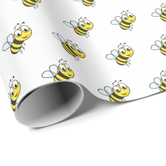Cute Kinder Honey Bee Theme Gift Wrapping Paper Cadeaupapier (Rol Hoek)