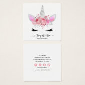 Cute Kinder Jewelry Unicorn Earring Vierkante Visitekaartjes (Voorkant /achterkant)