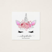 Cute Kinder Jewelry Unicorn Earring Vierkante Visitekaartjes (Voorkant)