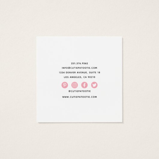 Cute Kinder Jewelry Unicorn Earring Vierkante Visitekaartjes (Achterkant)