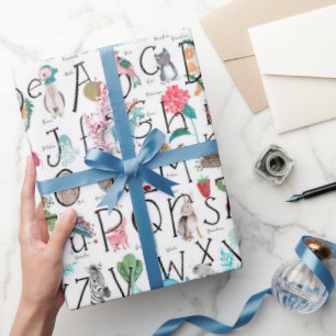 Cute kinder kinderdagverblijf ABC   Alfabet Cadeaupapier