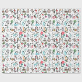 Cute kinder kinderdagverblijf ABC | Alfabet Cadeaupapier (Vlak)