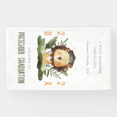 Cute Kinder Lion Fauna Preschool Afstuderen Welkom Spandoek (Horizontaal)
