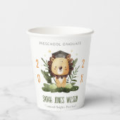 Cute Kinder Lion Foliage Preschool Graduparty Papieren Bekers (Achterkant)