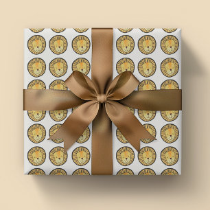 Cute Kinder Lion Oerwoud Inpakpapier Vel