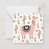 Cute Kinder Llama Valentijn Note Card Notitiekaartje (Voorkant)