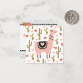 Cute Kinder Llama Valentijn Note Card Notitiekaartje (Voorkant / Achterkant in situ)