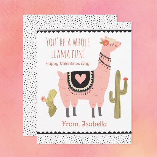Cute Kinder Llama Valentijn Note Card Notitiekaartje