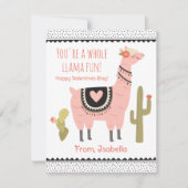 Cute Kinder Llama Valentijn Note Card Notitiekaartje (Voorkant)