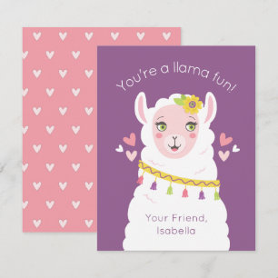 Cute Kinder Llama Valentijn Notitiekaartje