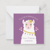 Cute Kinder Llama Valentijn Notitiekaartje (Voorkant)