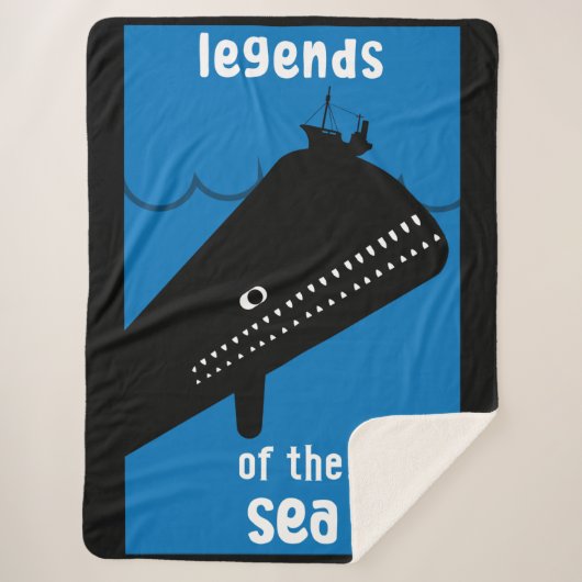Cute Kinder Moby Dick Zee Monster Sherpa Deken (Voorkant)