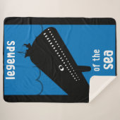 Cute Kinder Moby Dick Zee Monster Sherpa Deken (Voorkant (horizontaal))