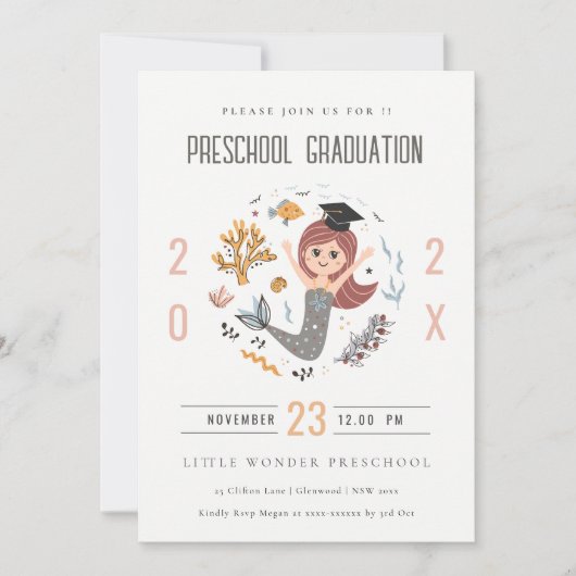 Cute Kinder onderwater Zeemeermin voorschoolse Afs Kaart (Voorkant)