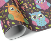 Cute Kinder Paarse Blue Oranje Ownership Cadeaupapier (Rol Hoek)