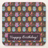 Cute Kinder Paarse Blue Oranje Ownership Kartonnen Onderzetters (Voorkant)