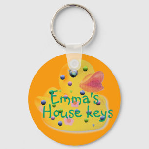 Cute Kinder Personalize House Sleutelhanger Sleute