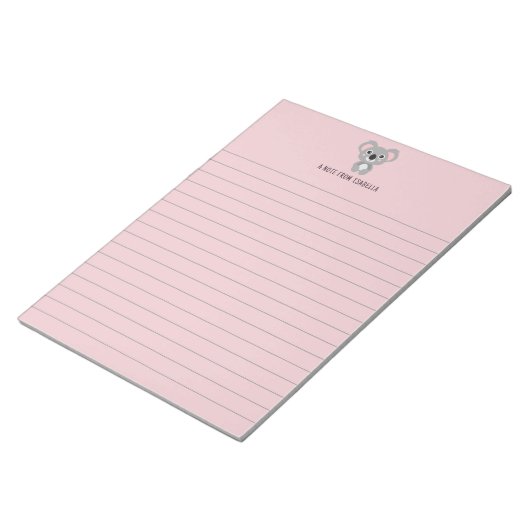 Cute Kinder Personalized Koala Notitieblok (Schuin)