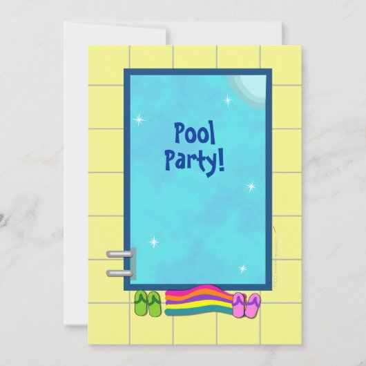 Cute Kinder Pool Party Invitations Sjabloon Kaart (Voorkant)