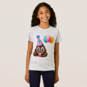 Cute Kinder Poop Emoji Birthday T-Shirt (Voorkant volledig)