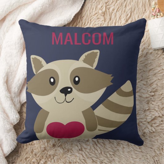 Cute Kinder Raccoon Woodland Animal Personalized Kussen (Deken)