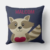 Cute Kinder Raccoon Woodland Animal Personalized Kussen (Achterkant)