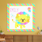 Cute Kinder regenboogmuis op kleurrijk strips Canvas Afdruk (Insitu (Woonkamer))