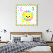 Cute Kinder regenboogmuis op kleurrijk strips Canvas Afdruk (Insitu (Slaapkamer))