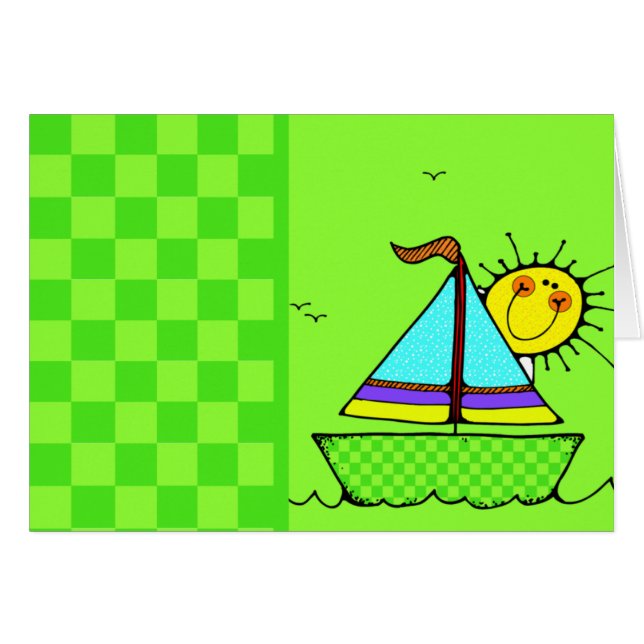 Cute Kinder Sailboat (Voorkant Horizontaal)
