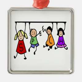 Cute Kinder Speech Therapist Word Metalen Ornament