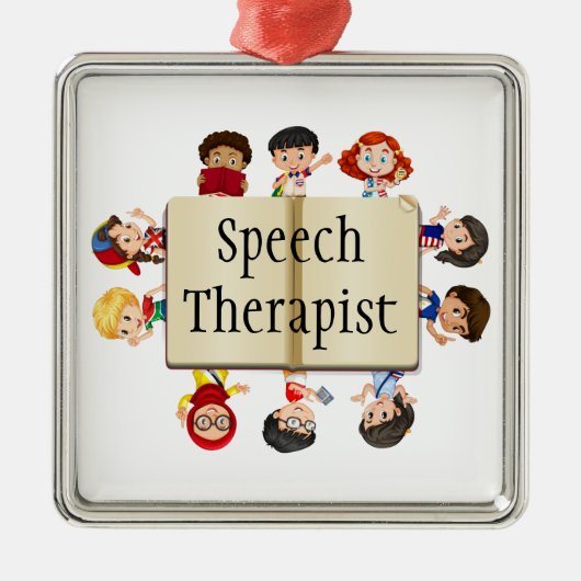 Cute Kinder Speech Therapist Word Metalen Ornament (Voorkant)