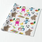 Cute Kinder Toys Pattern Cadeaupapier (Uitgerold)