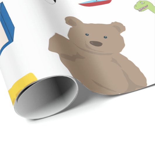 Cute Kinder Toys Pattern Cadeaupapier (Rol Hoek)