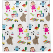 Cute Kinder Toys Pattern Douchegordijn (Voorkant)