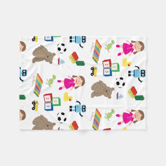 Cute Kinder Toys Pattern Fleece Deken (Voorkant (Horizontaal))