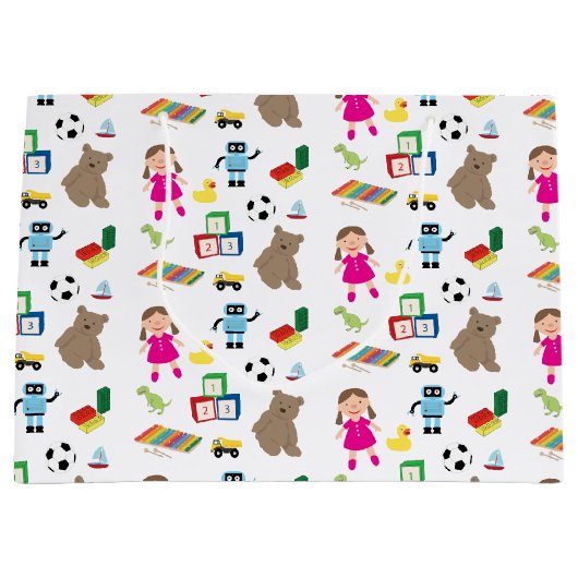 Cute Kinder Toys Pattern Groot Cadeauzakje (Voorkant)