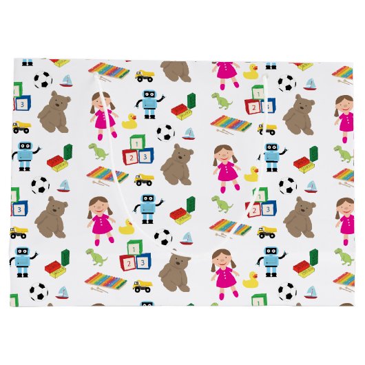 Cute Kinder Toys Pattern Groot Cadeauzakje (Achterkant)