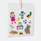 Cute Kinder Toys Pattern Keramisch Ornament (Rechts)