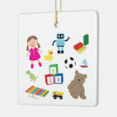 Cute Kinder Toys Pattern Keramisch Ornament (Links)