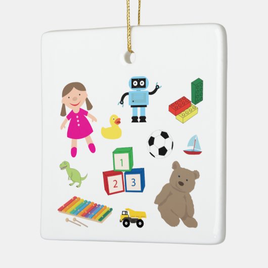 Cute Kinder Toys Pattern Keramisch Ornament (Links)