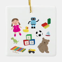Cute Kinder Toys Pattern Keramisch Ornament