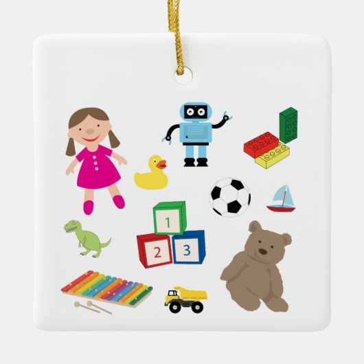 Cute Kinder Toys Pattern Keramisch Ornament (Voorkant)