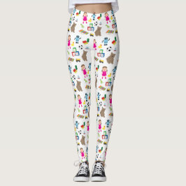 Cute Kinder Toys Pattern Leggings