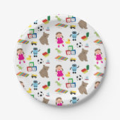 Cute Kinder Toys Pattern Papieren Bordje (Voorkant)