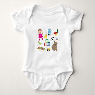 Cute Kinder Toys Pattern Romper